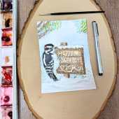 Grandson Happy February Birthday Woodpecker カード