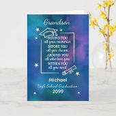 Grandson High School Graduation Custom Name Year カード (黄色い花)