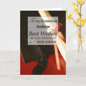 Grandson High School Graduation Name Congratulate カード (黄色い花)