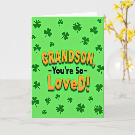 Grandson Loved Bold Text Card カード (黄色い花)