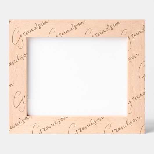 Grandson Photo Wood Frame Gift, 10x8" Landscape レーザー彫刻フレーム (正面)