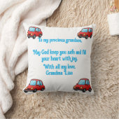 Grandson Prayer From Grandma Throw Pillow クッション (ブランケット)