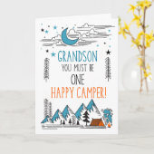 Grandson Summer Camp One Happy Camper カード (黄色い花)