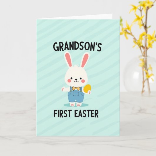 Grandsons First Easter Celebration Card カード (黄色い花)