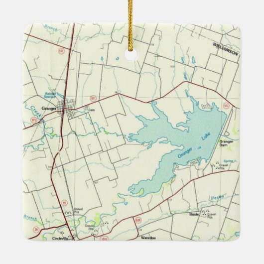 Granger TXヴィンテージマップ セラミックオーナメント (裏面)