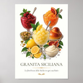 Granita Siciliana – Vintage Italian Dessert ポスター