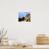 Granite Rock Cliff Fall Foliage Nature ポスター (キッチン)