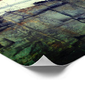 Granite Rock Wall Reflections In Pond Nature  ポスター (角)