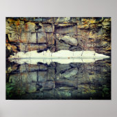 Granite Rock Wall Reflections In Pond Nature  ポスター (正面)