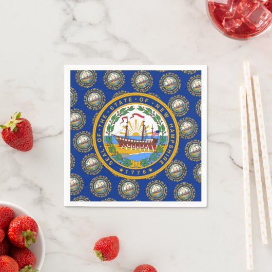 Granite Stater Flag & Seal, New Hampshire スタンダードカクテルナプキン (インサイチュ)