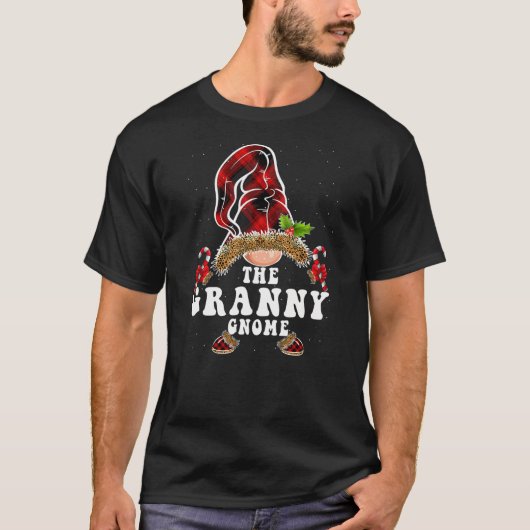Granny Gnome Buffalo Plaid Matching Family Christm Tシャツ (正面)