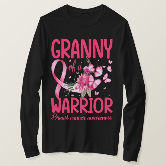 GRANNY of a Warrior Breast Cancer Awareness Tシャツ (デザイン正面)