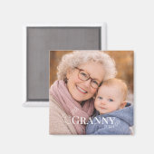 Granny or Grammy photo Established Year Hearts マグネット (正面/裏面)