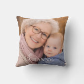 Granny Photo Established Year Modern  クッション (裏面)