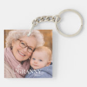 Granny Photo Established Year Modern Heart キーホルダー (裏面)