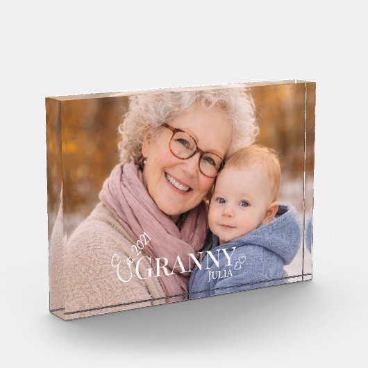 Granny Photo Established Year Modern Heart フォトブロック (左)
