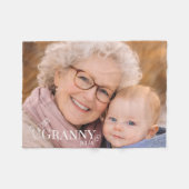 Granny Photo Established Year Modern Heart フリースブランケット (正面(横))