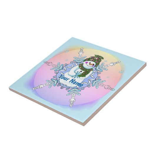 Granny Snowflake Snowman tile タイル (側面)