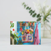 Granny Square Crochet Art ポストカード (スタンド正面)