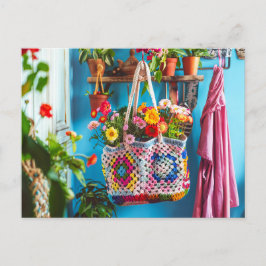 Granny Square Crochet Art ポストカード