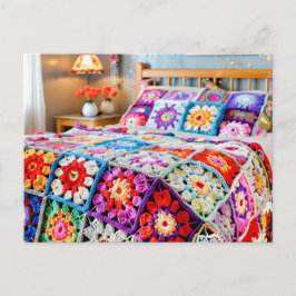 Granny Square Crochet Art ポストカード