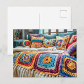 Granny Square Crochet Art ポストカード (正面/裏面)