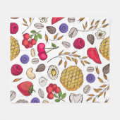 Granola, muesli seamless pattern. Oat flakes hand フリースブランケット (正面(横))