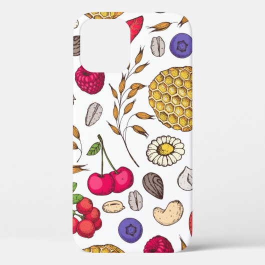 Granola,  muesli seamless pattern. Oat flakes hand Case-Mate iPhoneケース (裏面)