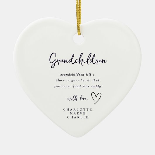 Granparents Grandma Grandad Heart Ornament セラミックオーナメント (正面)