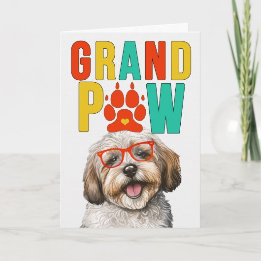 GranPAW Havanese DOG おもしろい祖父母の日 シーズンカード (正面)