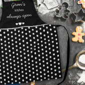 Gran's Kitchen Always Open Black And White Dot エプロン
