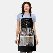 Gran's Kitchen Always Open Black And White Photos エプロン (着用した状態)
