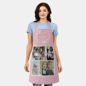 Gran's Kitchen Always Open Pink With Dots Photo エプロン (着用した状態)