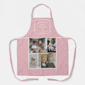 Gran's Kitchen Always Open Pink With Dots Photo エプロン (正面)