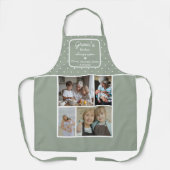 Gran's Kitchen Always Open Sage Green Dots Photo エプロン (正面)