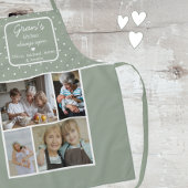 Gran's Kitchen Always Open Sage Green Dots Photo エプロン