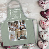 Gran's Kitchen Always Open Sage Green Dots Photo エプロン