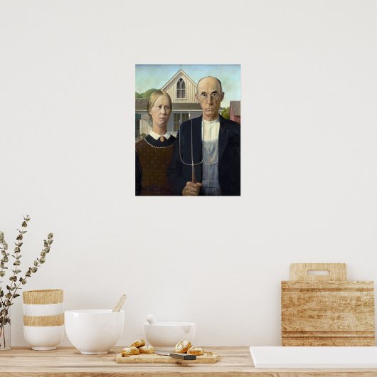 Grant DeVolson Woodによるアメリカゴシック ポスター (キッチン)