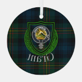 Grant Scottish Clan Tartan & Crest ガラスオーナメント (裏面)
