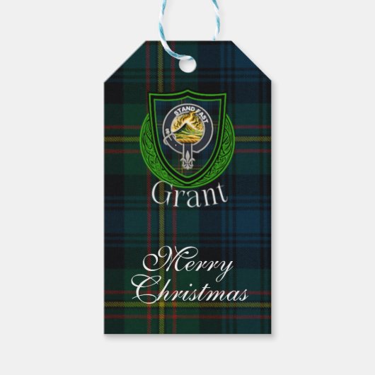Grant Scottish Clan Tartan & Crest ギフトタグ (正面)