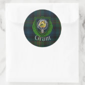 Grant Scottish Clan Tartan & Crest ラウンドシール (バッグ)