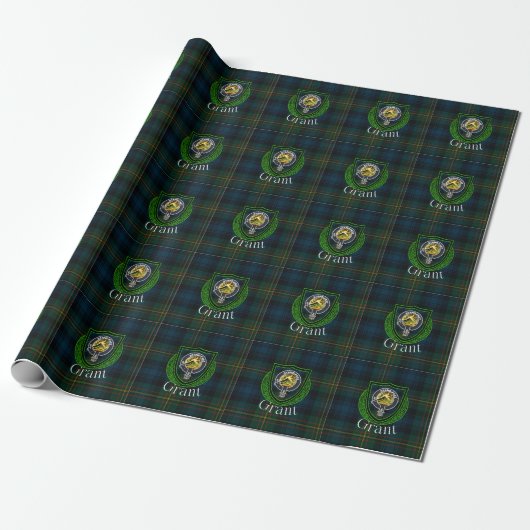 Grant Scottish Clan Tartan & Crest ラッピングペーパー (アンロールド)