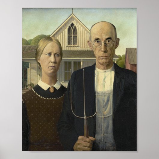 Grant Wood - American Gothic ポスター (正面)