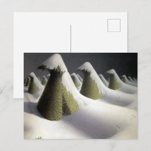 Grant Wood January Winter Haystack Fine Art ポストカード (正面/裏面)