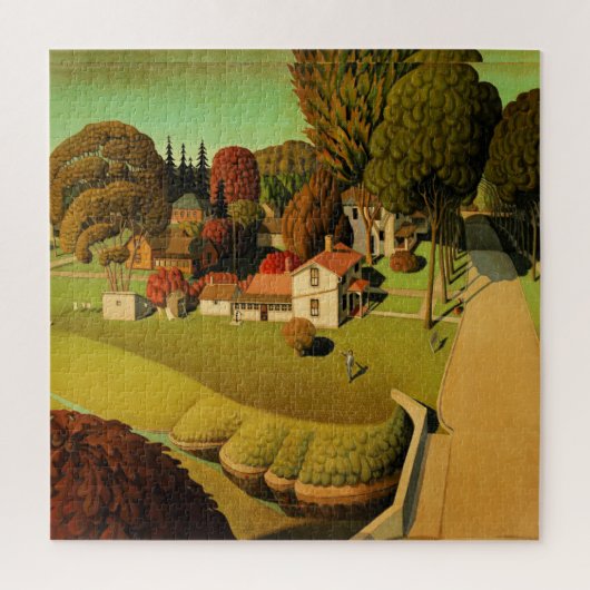 Grant Wood - The Birthplace of Herbert Hoover ジグソーパズル (縦)