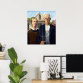 Grant Wood's American Gothic  ポスター (ホームオフィス)