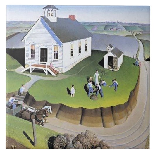 Grant Wood's Arbor Day artwork タイル (正面)