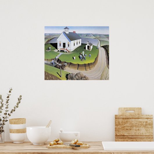 Grant Wood's Arbor Day artwork ポスター (キッチン)
