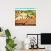Grant Wood's Fall Plowing ポスター (ホームオフィス)