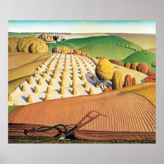 Grant Wood's Fall Plowing ポスター (正面)